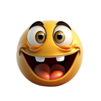 Big yellow 3d smiling smile isolated on transparent background png