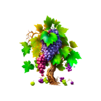 bouquet de les raisins sur png transparent Contexte gratuit png génératif ai