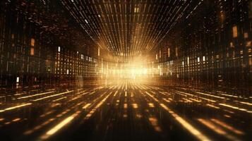 Futuristic cyberspace with binary code background. photo