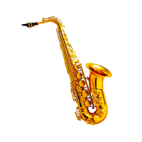 saxofón aislado en transparente generativo ai png