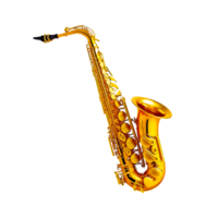 saxophone isolé sur transparent génératif ai png