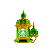 carino lampada su eid mubarak gratuito png generativo ai