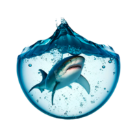 Blue shark png generative ai