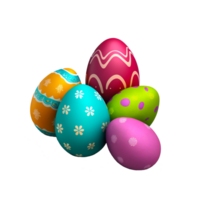 Set of colorful Easter egg png