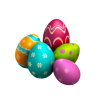 Set of colorful Easter egg png