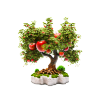 Pomme arbre sur transparent Contexte génératif ai png