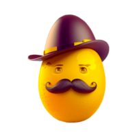 retrò Pasqua uovo con cappello emoji illustrazione png generativo ai