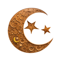 eid Mubarak lua com estrelas generativo ai png