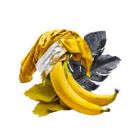 Banana frutta copertina con panni generativo ai png