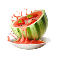 vattenmelon kreativitet citrullus lanatus, kreativ vattenmelon vulkan, mat, tomat, kreativ konstverk png generativ ai