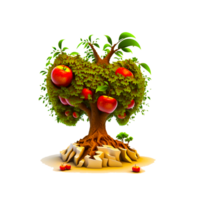 Apfel Baum auf transparent Hintergrund generativ ai png