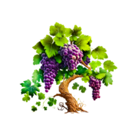 bouquet de les raisins sur png transparent Contexte gratuit png génératif ai