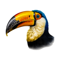 illustration réaliste toucan sur transparent génératif ai png