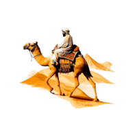 Camel riding png generative ai