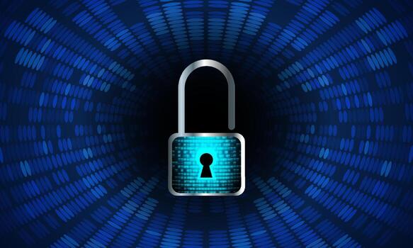 Modern Cybersecurity Technology Background with padlock vector