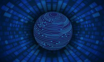 Modern Cybersecurity Technology Background with Blue Globe vector