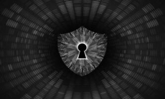 Modern Cybersecurity Technology Background with shield vector