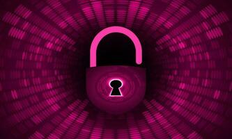 Modern Cybersecurity Technology Background with padlock vector