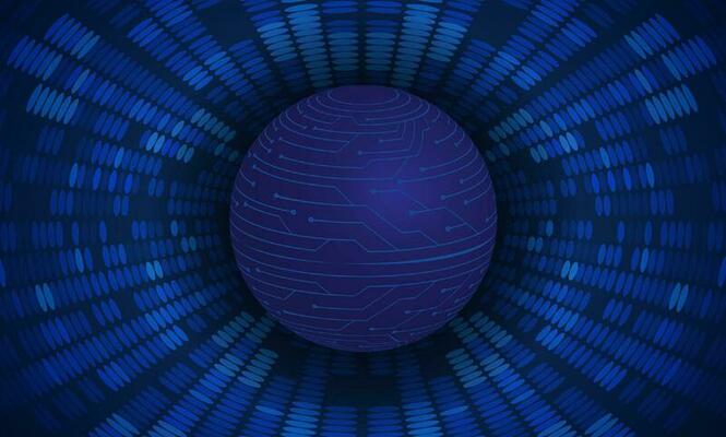 Modern Cybersecurity Technology Background with Blue Globe