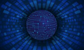 Modern Cybersecurity Technology Background with Blue Globe vector