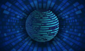 Modern Cybersecurity Technology Background with Blue Globe vector