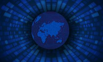Modern Cybersecurity Technology Background with Blue Globe vector
