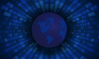 Modern Cybersecurity Technology Background with Blue Globe vector