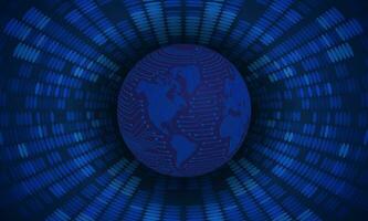 Modern Cybersecurity Technology Background with Blue Globe vector