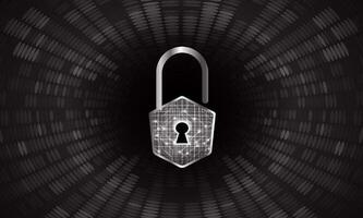 Modern Cybersecurity Technology Background with padlock vector