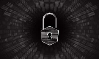 Modern Cybersecurity Technology Background with padlock vector