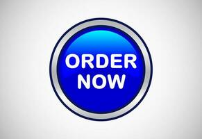Order now button. Order now sign, key, push button, seal illustration design vector