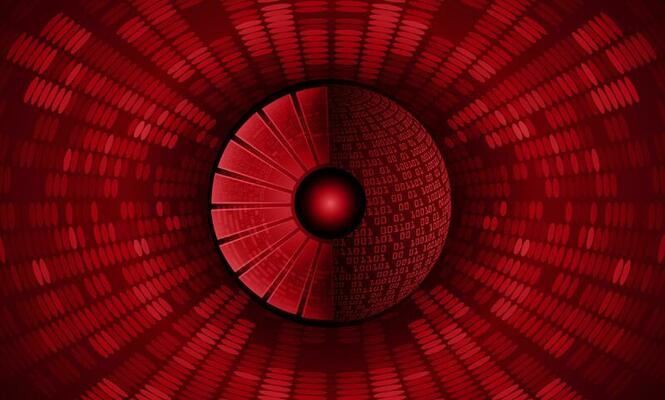 Modern Cybersecurity Technology Background with eye
