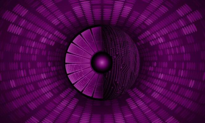 Modern Cybersecurity Technology Background with eye