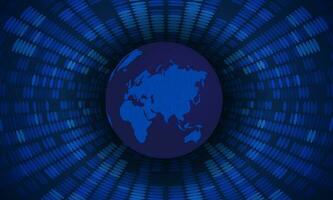 Modern Holographic Globe on Technology Background vector