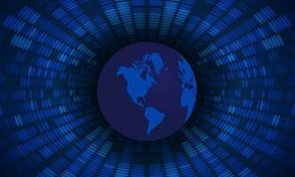Modern Holographic Globe on Technology Background vector