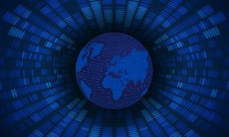 Modern Holographic Globe on Technology Background vector