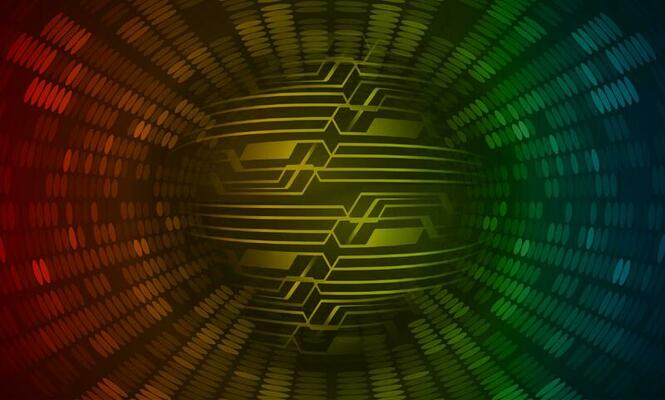 Modern Holographic Globe on Technology Background