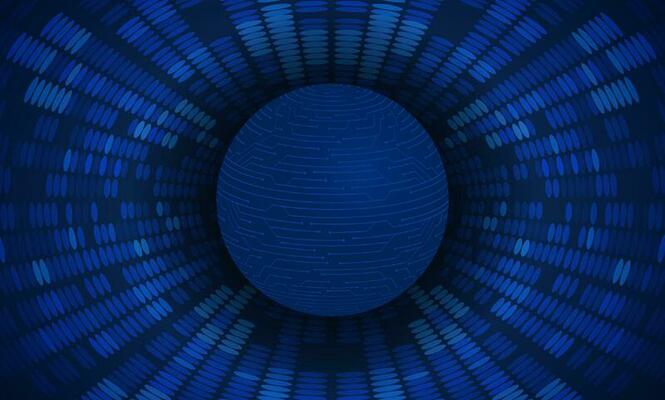 Modern Holographic Globe on Technology Background