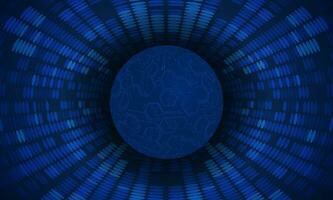 Modern Holographic Globe on Technology Background vector