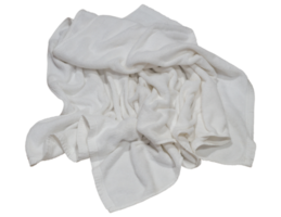 White crumpled towel after use isolated with clipping path in png file format.