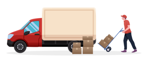 delivery service with delivery truck. png