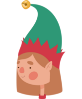 happy elf woman face illustration  png