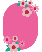 roze decoratie met bloemen over- wit png