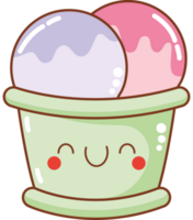 kawaii souriant la glace crème plus de blanc png