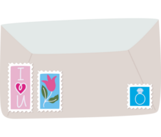 colored envelope icon with stamps png