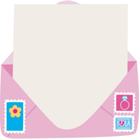 love letter design with stamps png