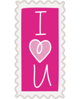 i love u stamp design  png