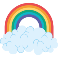 arco Iris em nuvens sobre branco png