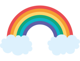 arco iris con nubes terminado blanco png