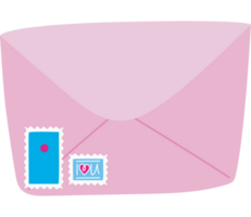 coloré enveloppe illustration avec timbres png